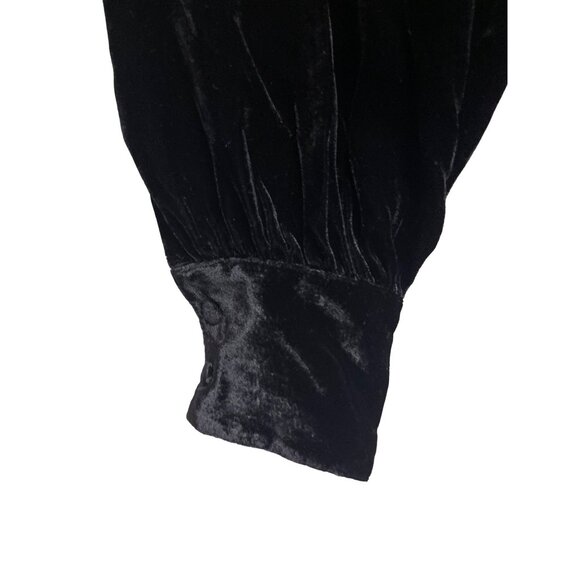 Good American Women's Robe Kimono Black Velvet Wrap Belt Viscose Jacket Large - Picture 4 of 12